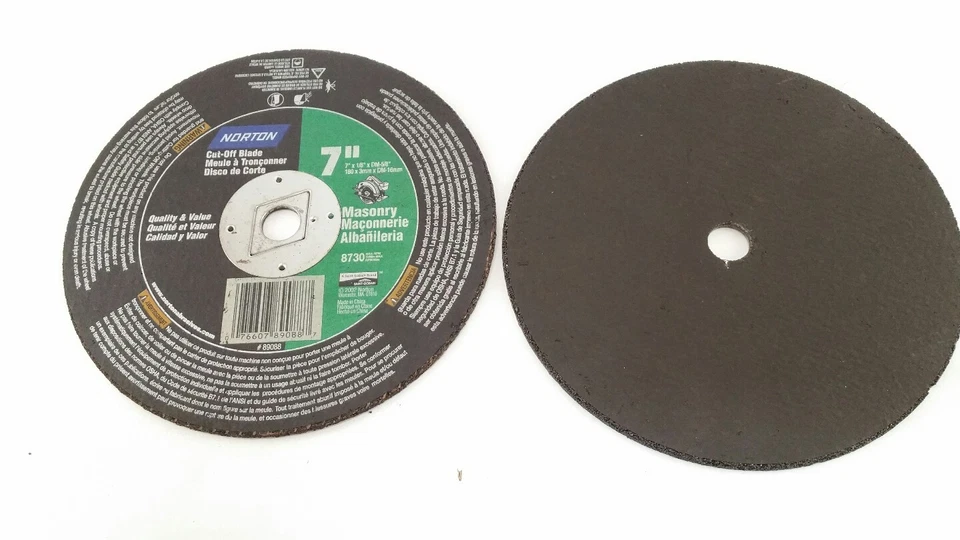 522f6383147c847b47a0d5b38c95432c5b425ada258064026a95de9ae0cad071 KNACK - Norton Masonry Cut-Off Blade 7" X1/8" X 5/8" 8730 Cement Lot Of 2