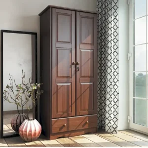Palace Imports 100% Solid Wood Flexible Wardrobe Armoire with Metal or Wooden Knobs(Mahogany)