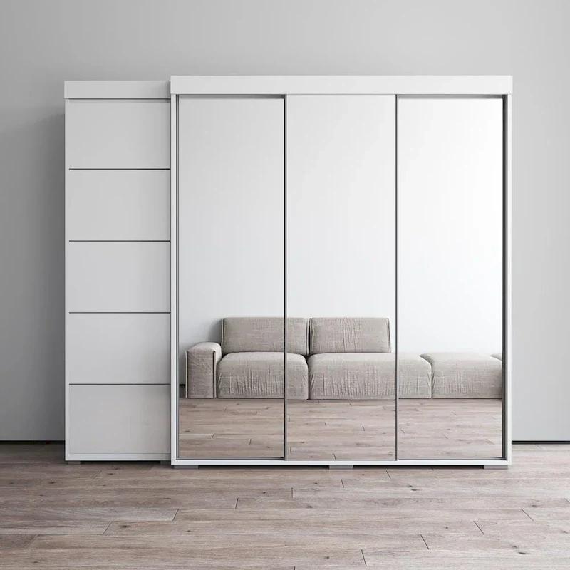 529e14c5d930a4274cfa52e548856c543dd6e82585e683d979c626ef8653841d Three-Mirror Wardrobe(White)