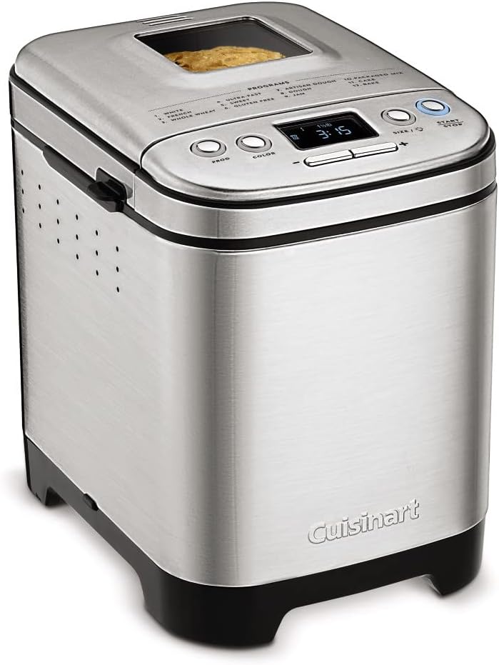 530508febd0edbdbc6b1ba41cac8e448970c434a25a1bae228a8deb433a6d0e8 Cuisinart Bread Maker Machine, Compact and Automatic, Up to 2lb Loaves