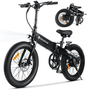 isinwheel U5-W Electric Bike Adult 500W, 20MPH, Max Range 45+ Mile E Bike, 20" Folding Bikes, 48V Removable Battery Electric Bicycle