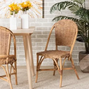 Neola Modern Bohemian Natural Rattan Dining Chair(Natural Brown)