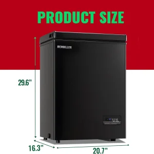 Chest Freezer 5.0Cubic Feet Deep Freezer Freestanding Freezers Removable Stainless Steel Basket(5.0 Cu.Ft Black)