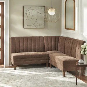 Lifestorey Kerrington 3-Piece Channel Back Upholstered Banquette Set(Brown/Set Of 3)