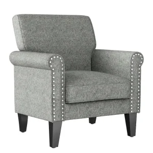 Copper Grove Herve Rolled Arm Chair(Grey Chenille)