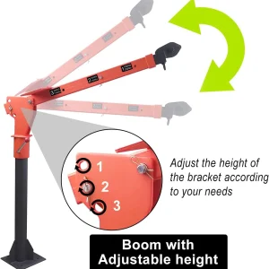 1100lb Folding Dismountable Household Hoist Truck Crane with Electric Hoist (110V) ¨C 880lb Pulling Force, Jib Cranes for Factory, Warehouse, Construction(1100LB+110V Hoist)