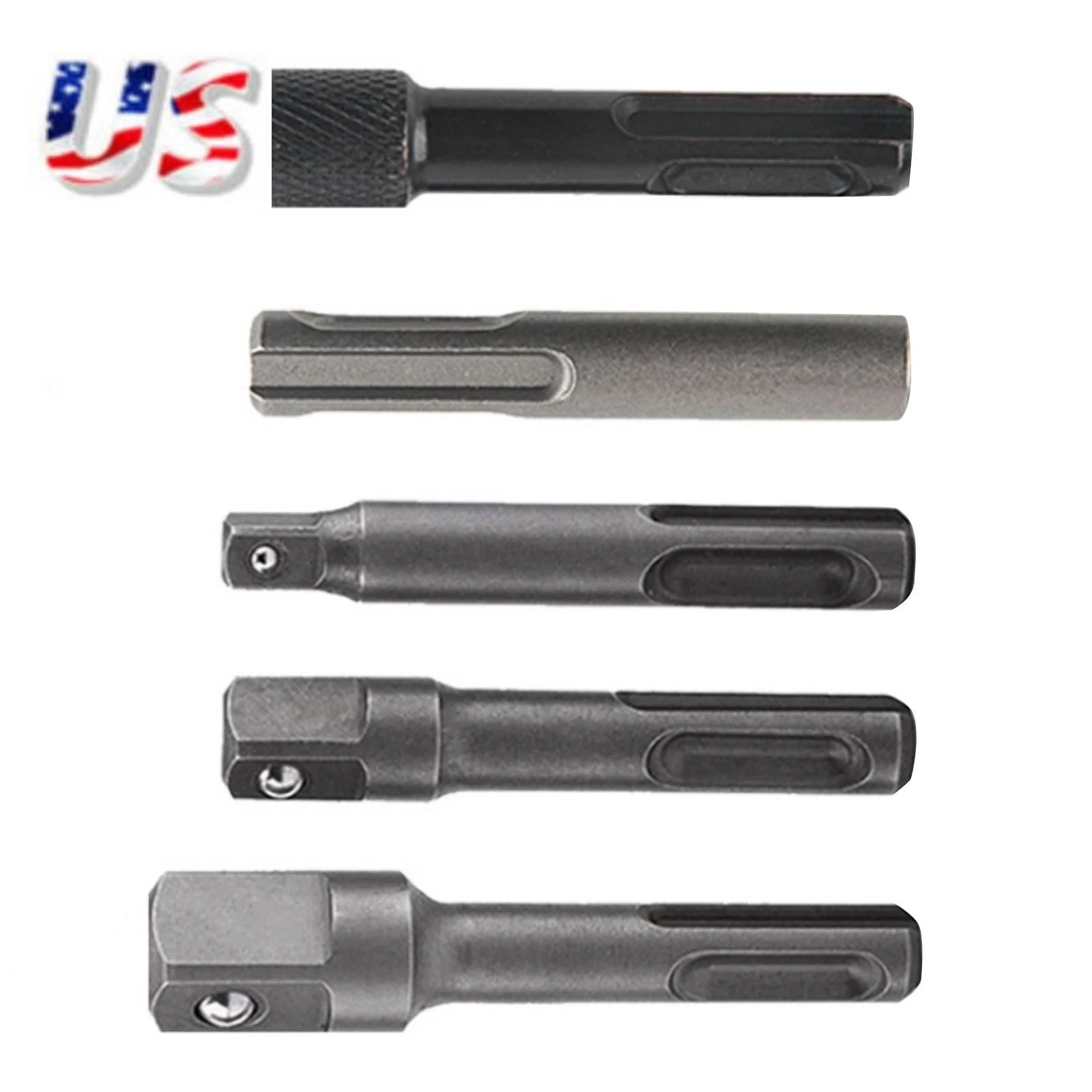 5992153b86e33474186ac0fa65b4604938a30718663f7f39fcf29ac5faac3643 KNACK - 5Pcs Sds Plus 1/4 Hex Socket Driver Tool Drill Bit Chuck Adaptor Bar Kit Set