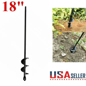 PURELY- 18'' Planting Auger Spiral Hole Drill Bit High Hardness For Garden Earth Bulb