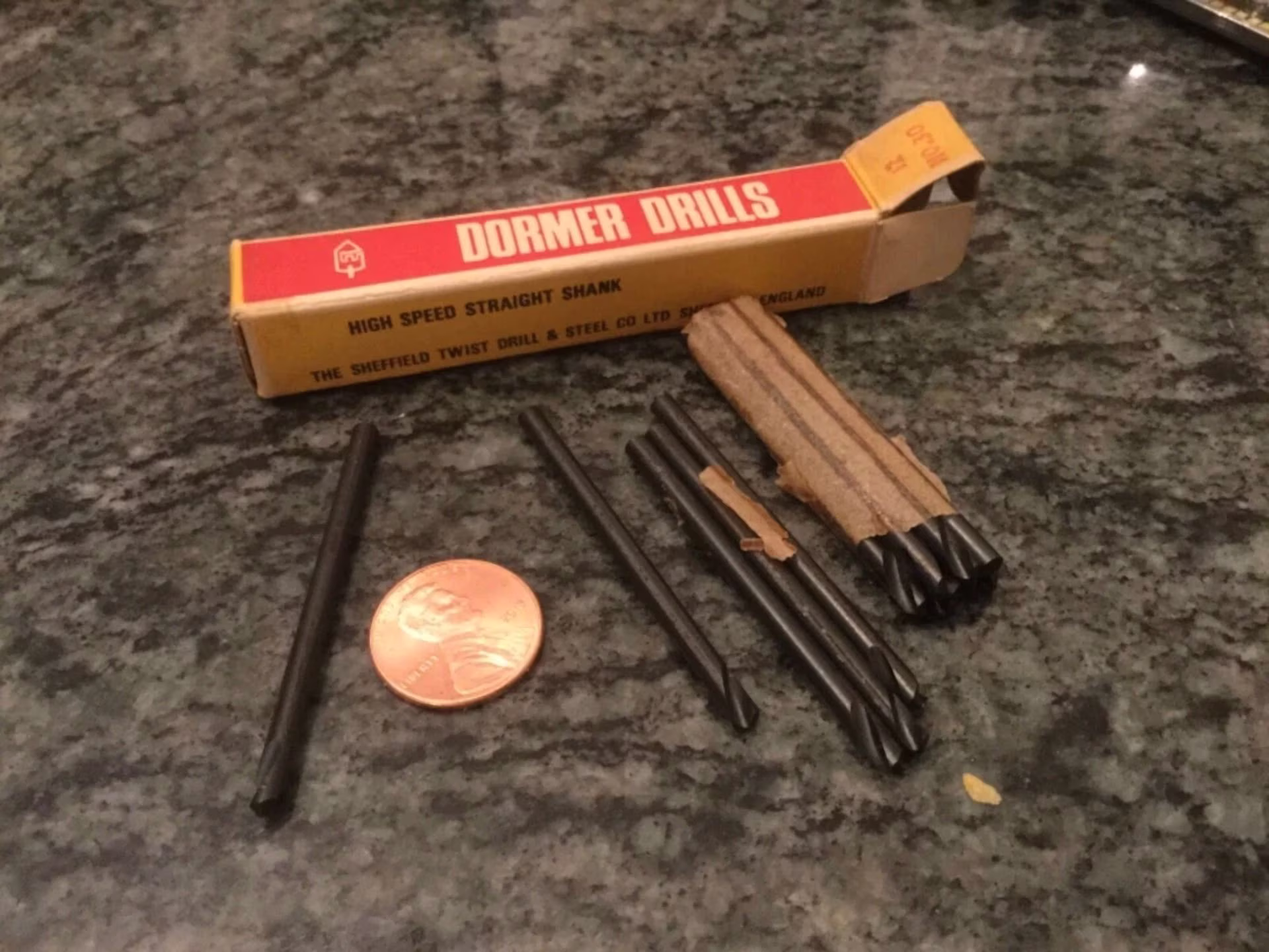 5a11c5b576401af26971b4e8208526cd9604490649d31930eab5cf6007ddee2c KNACK - 12 Dormer England Special Short Flute # 30 Stub 1/4 Flute X 2 Long Drill Drills
