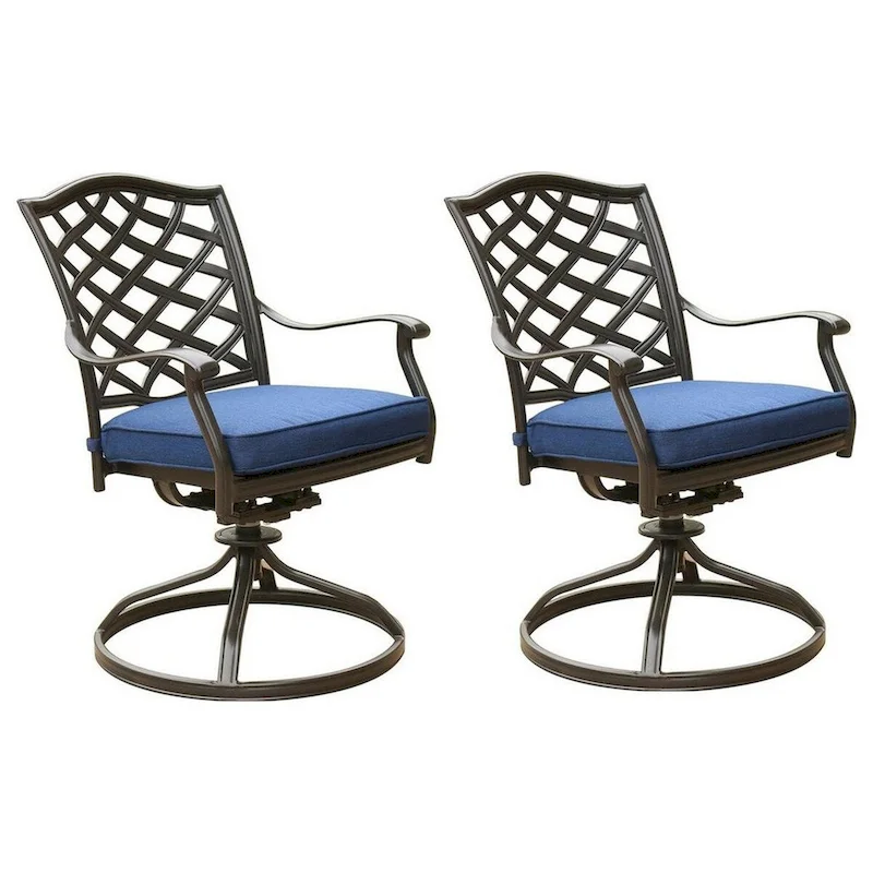 5a8e6242b782f2106ba5fda9dfe73a456a1b66ec8e4312bc002296b0b5b02aa9 Wynn 25 Inch Modern Patio Dining Swivel Chair with Cushion, Set of 2, Blue(Set Of 2/Blue)