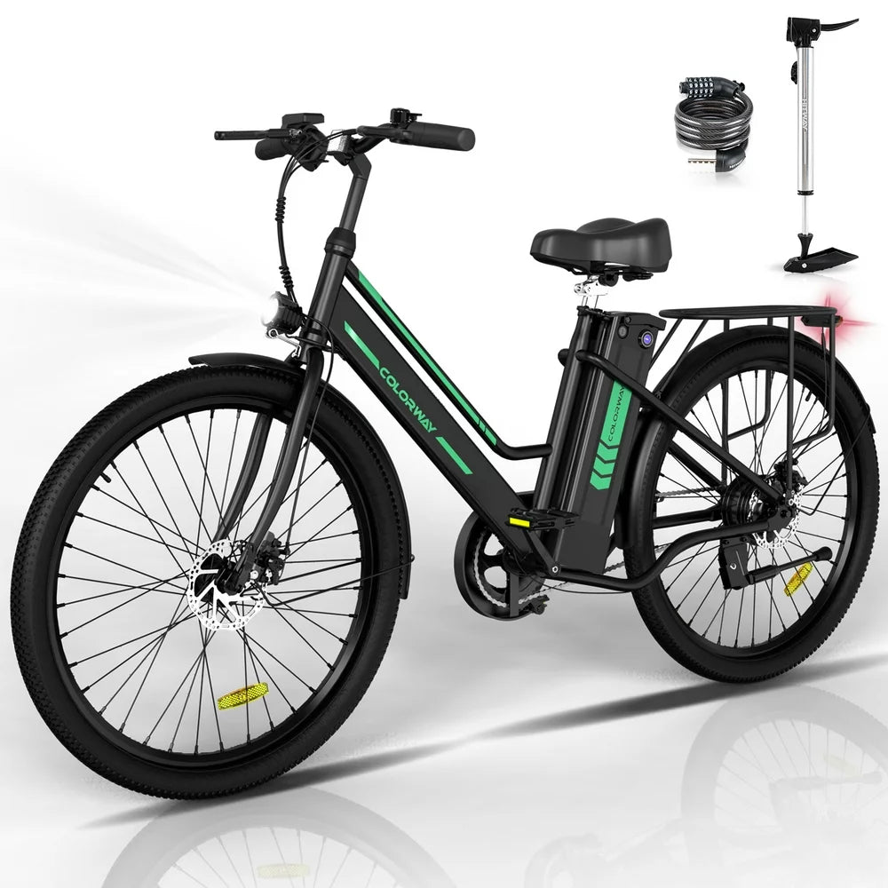 5acd11f98940eab2e0c542daceff1a18f818a3e0855145434d6472c45bb245f7 COLORWAY BK8 Women??s Electric Bike, 500W Motor, 36V 12Ah Battery, 26????Tires, Steel Frame