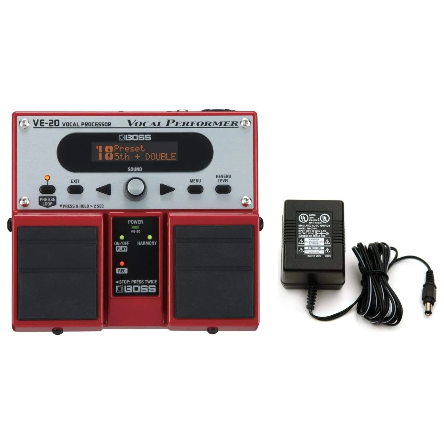 5acd459e9c91e496ec9888316c42f328817d82a61df80e83ae3b0a7444f6de57 Boss VE-20 Vocal Performer Vocal Processor Pedal w/ Power Supply