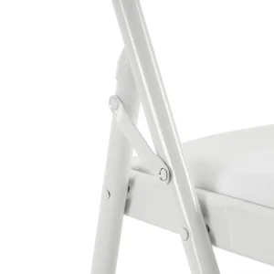 Elegant Foldable Iron PVC Chairs for Convention Exhibition White(4pcs-white)