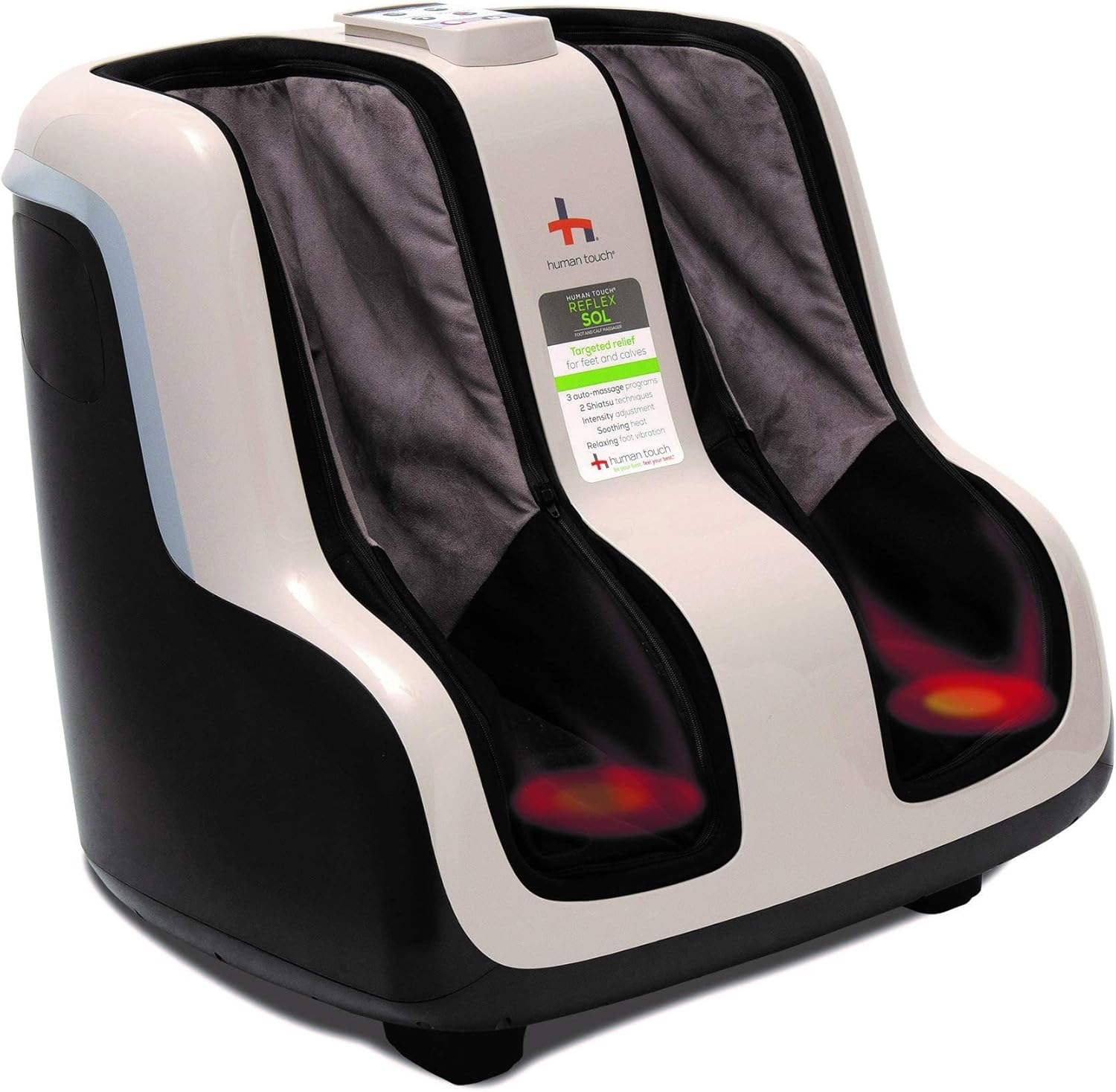 5c40d3b621b6fc996e288937990b127663c7b47f6a2e367b226d137a6a77a699 Reflex SOL Foot Calf Massager w/ Heat - Plantar Fasciitis Relief + Circulation + Shiatsu Deep Kneading + Vibrating for Stress + Compression - Adjustable for Women and Men up to Size 12(Default Title/ONESIZE)