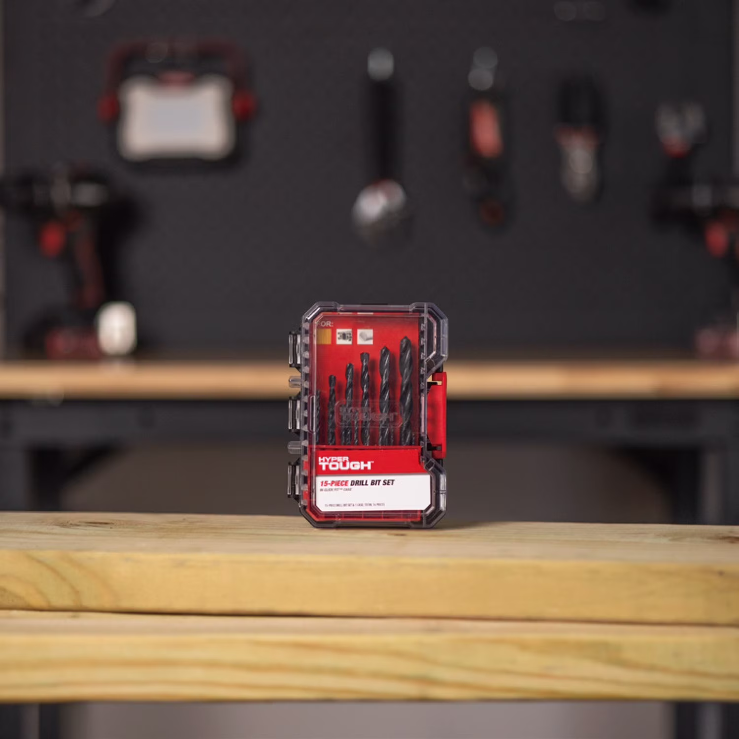 5c9c2402a7767b700ad1b9e0fff4c6490600732321a91e5b6aed149fff88dfbc Hyper Tough 15-Piece Black Oxide Drill Bit Set in Click Fit Case