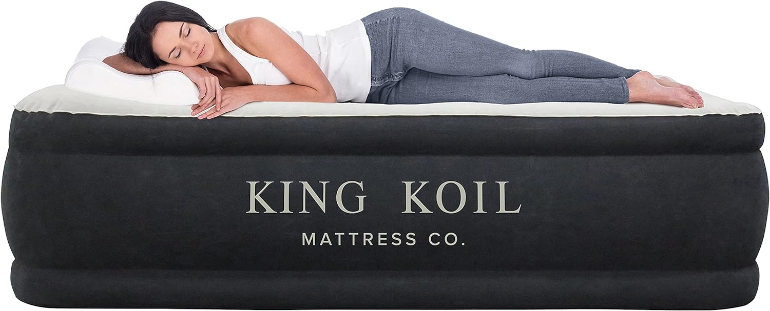5d2274abb16390f2315844161442e8617b86d6c5edd6d7bdb4508e64f83c8756 King Koil Luxury Air Mattress with High Speed Built-in Pump(Twin/13")