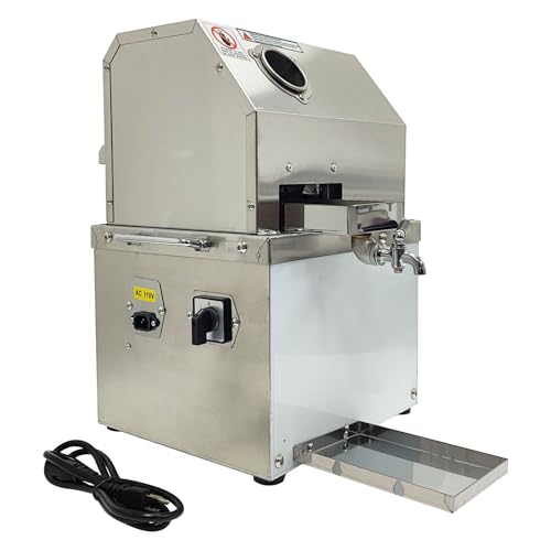 5d503d97ee3c09de496311d7ac66a607ed49dd7ca81bfec3eb3a5668a0508ec3 LGXEnzhuo 110V Electric Sugar Cane Press Juicer Machine, 800W Stainless Steel Desktop Sugarcane Juicing Crusher Extractor, with 3 Rollers for Home and Commercial: Home Kitchen