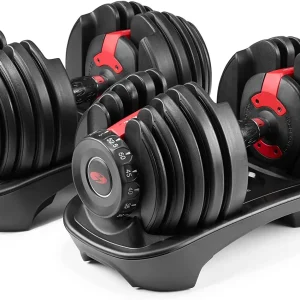 Bowflex SelectTech 552 Adjustable Dumbbells Pair, 5-52.5 lbs, Space-Saving Home Gym Equipment