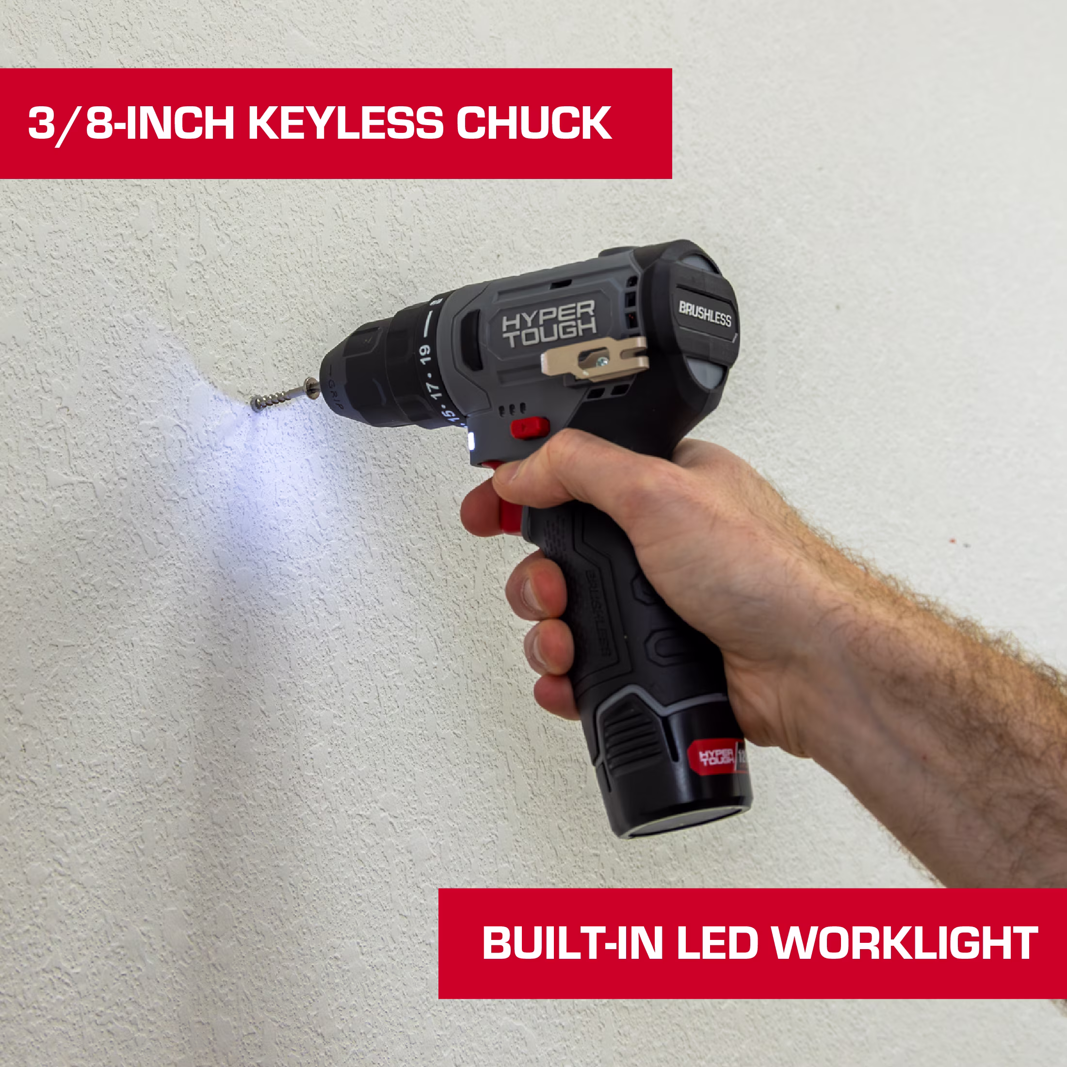 5df88b0f41b17a6078ad95da4fb23c92776d35f805f909f81b02e44726ae43fb Hyper Tough 12V Brushless Cordless Drill Driver with 1.5Ah Battery