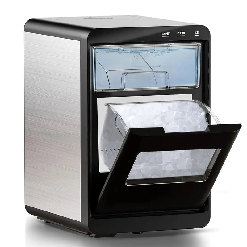 5e0c34ecd4df14e5902d6991218cc9afa91ad530b2613d97b1fa260dabec7bcc Self-cleaning Cube Ice Machine with Ice Scoop and Ice Basket