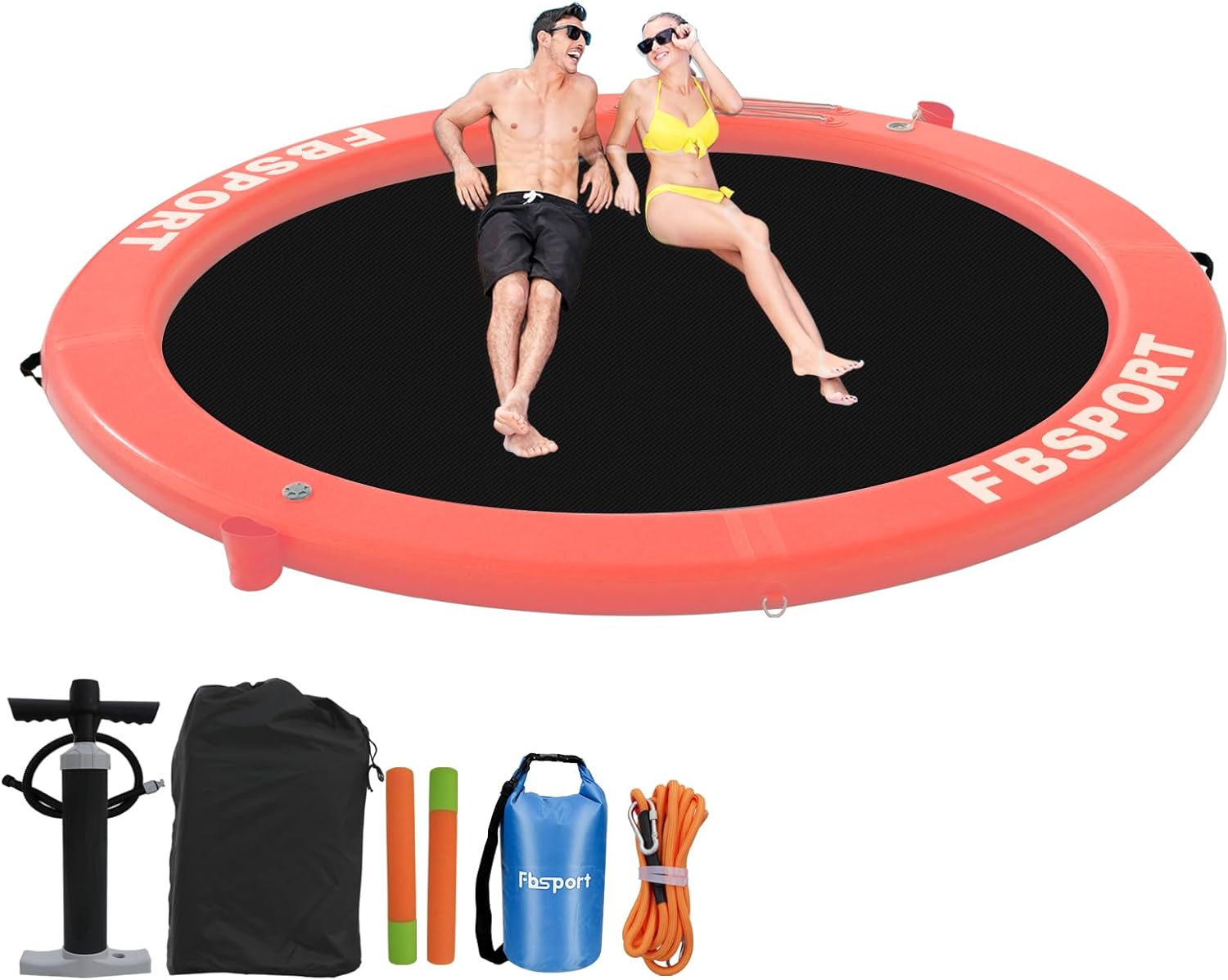 5e1efb1fce77ec5b9e6a0c500d57246d6cb066bb98840835b3f678ceb39bba71 Inflatable Dock Floating Platform 8ft Inflatable Water Hammock Floating Deck for Lake W/Cupholder Round Floating Ring Float Ring Pool Float Raft Lounger Island Platform Pad(Coral Pink/ONESIZE)