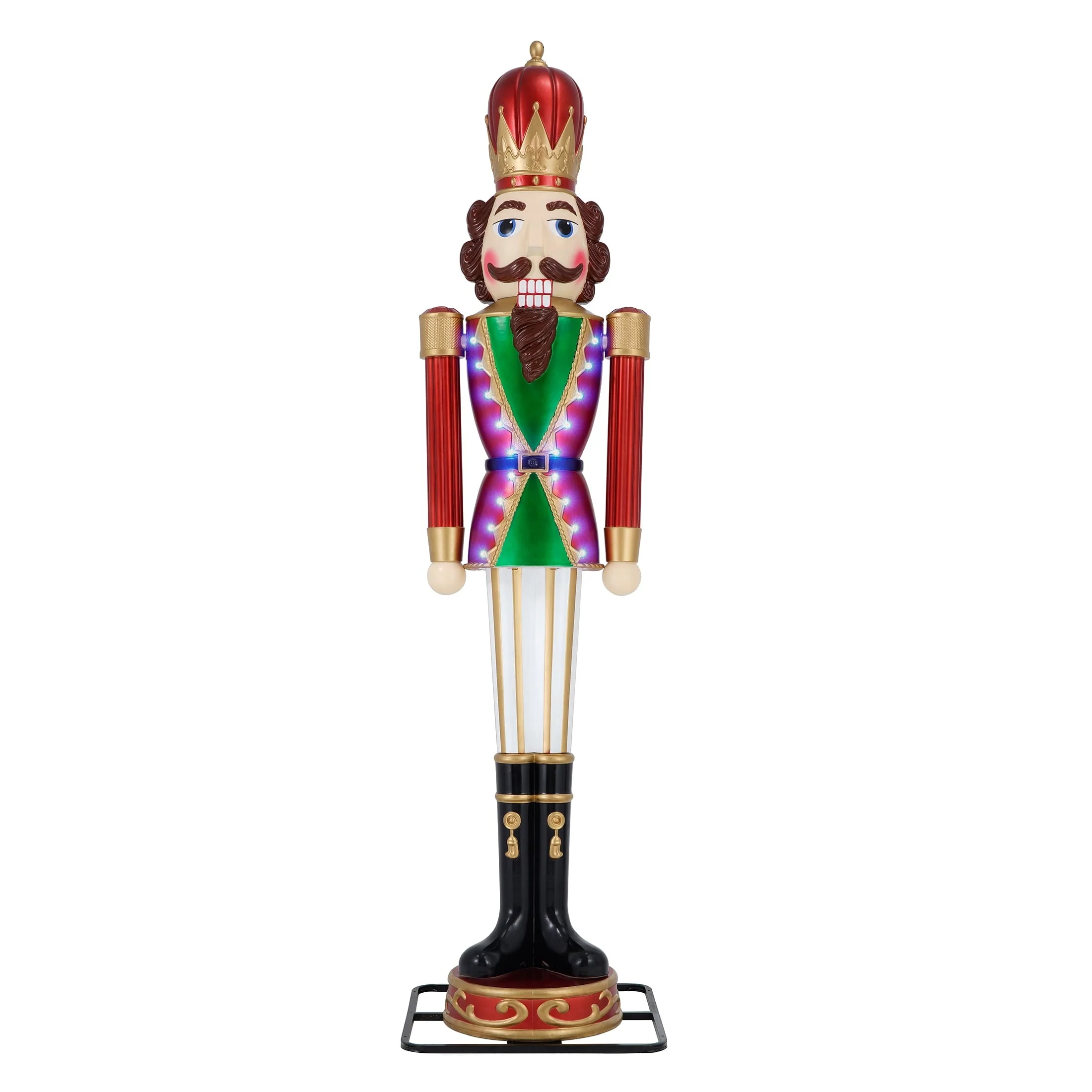 5fffbb4123ab2029edbdb630e8afbe0d22236d64e093cd23bc2b1a783dcc7fa3 2025 Animated Christmas Nutcracker Blow Mold Decoration, Multicolor, 9', by Holiday Time