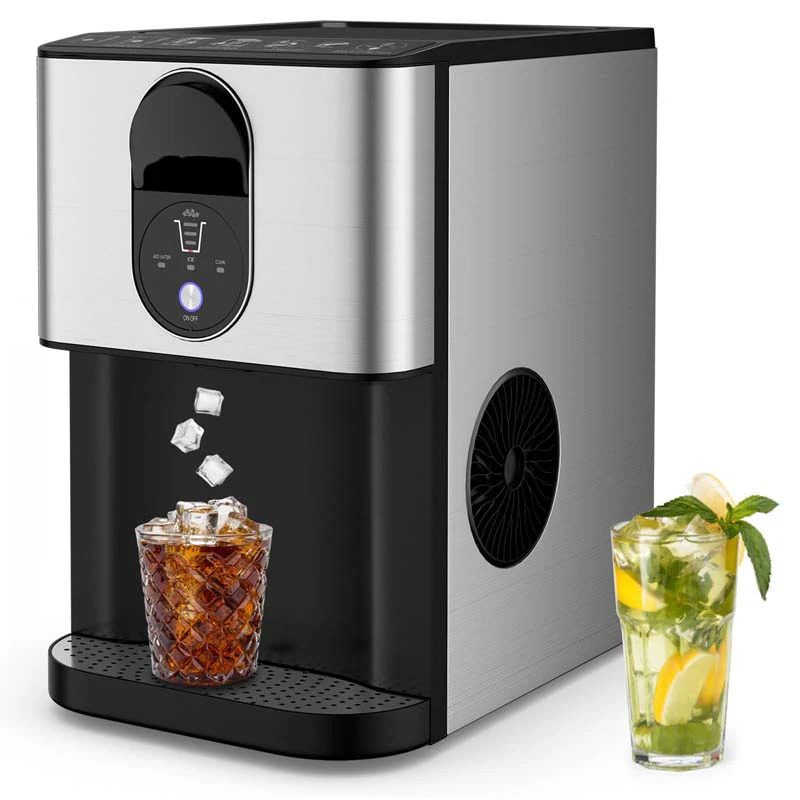 61a074a39555cd26aaa9518e8ef80485151c182906141f472a6e1cd92ad19865 56 LBS/24H Nugget Ice Maker Countertop, Self-Dispensing Pepple Chewable Ice Making Machine with Self-Cleaning System(Default Title)