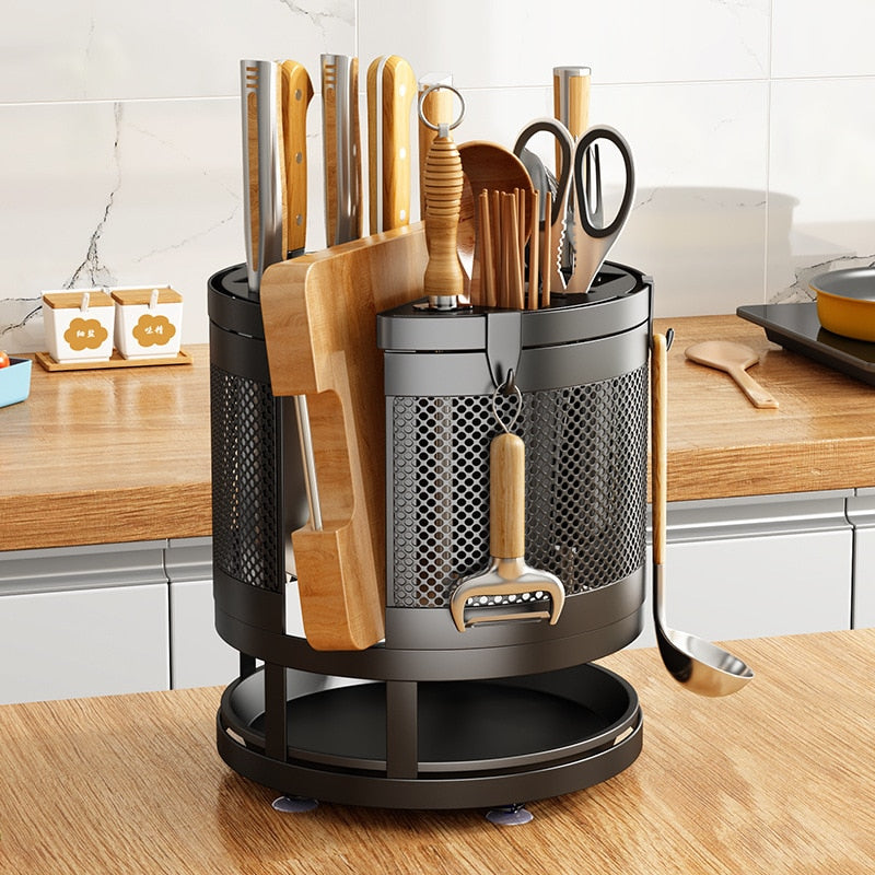 61c5bcf88400f5c50df6ead5e266b7ac32c09b7842e5bc238649261a93215099 360?? Rotating Kitchen Organizer Shelf Box(Black)