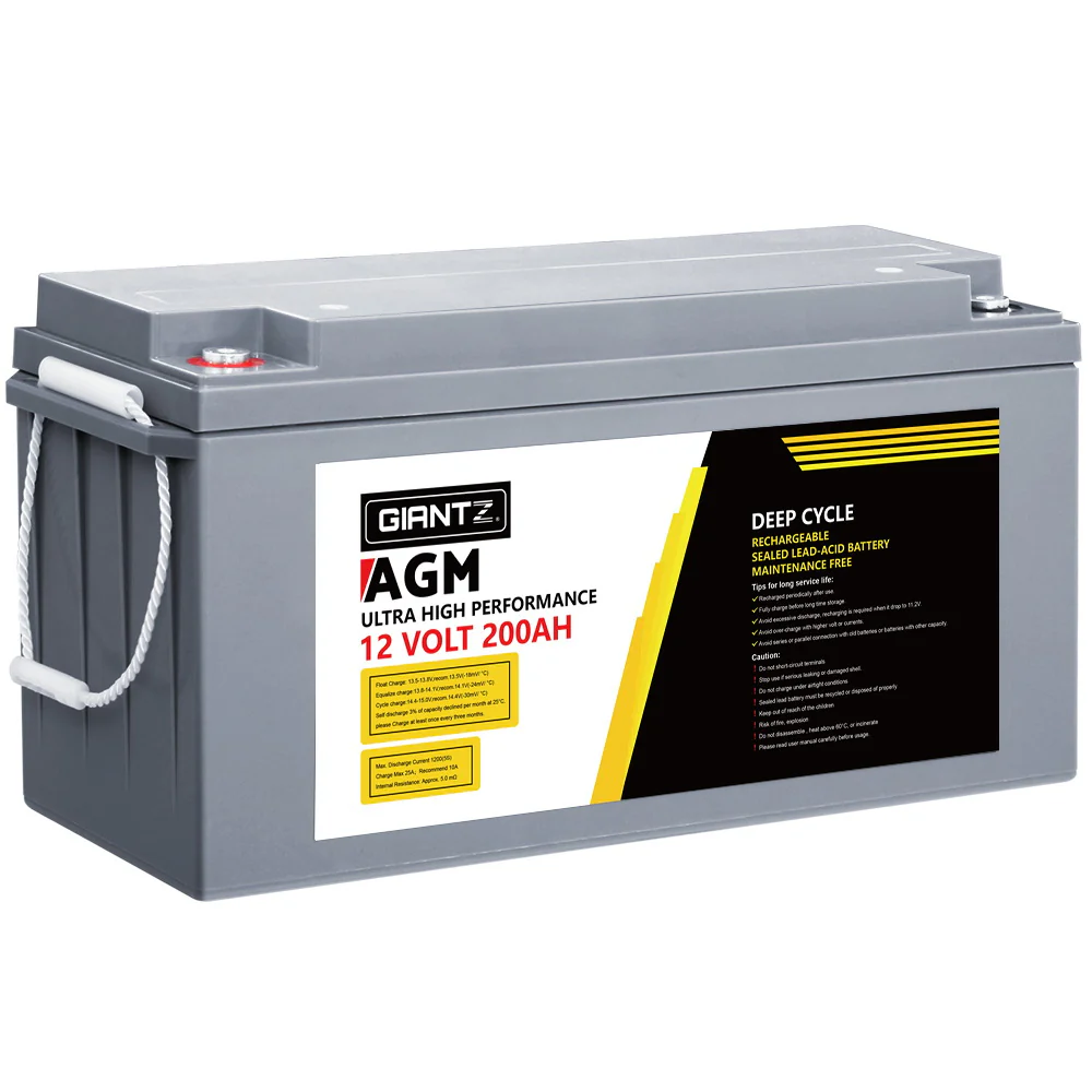623ea7c6e66d45c8a72a028c7c48c0d39f465c92e540c43b07ba6a10680f22be Giantz AGM Deep Cycle Battery 12V 200Ah Box Portable Solar Caravan Camping