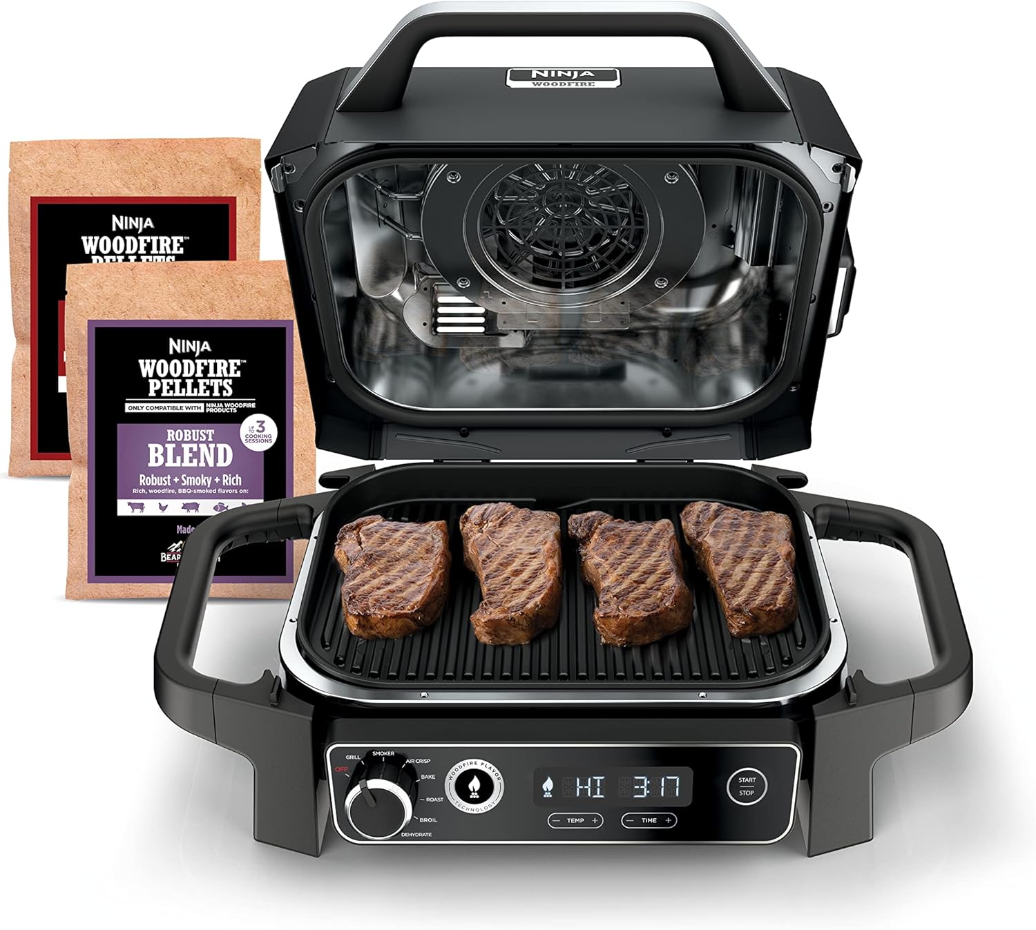 62a46c7ac80b9684ef10acf5f1e5354c1fb0570b8d9286835b9625585bc72786 NINJA Woodfire Series 7-In-1 Portable Grill Smoker(7-In-1 Grill)