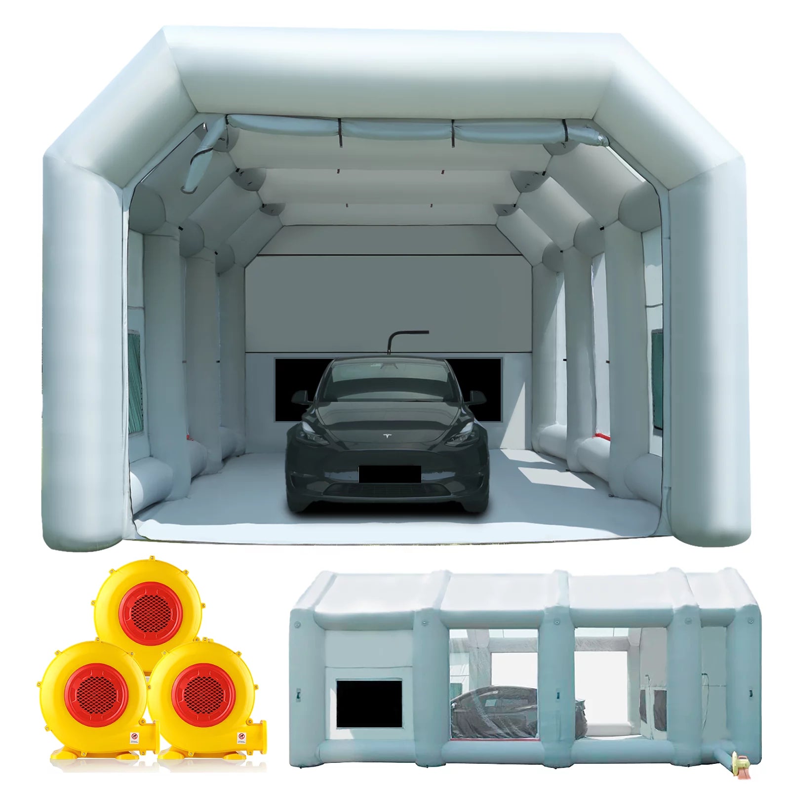 62dd6e04710494d4f52d4345cee6fb59f0207280436e3962b030bd5c65b842f5 30x20x13Ft Inflatable Paint Booth with Blowers Air Filter System ¨C Professional Spray Tent