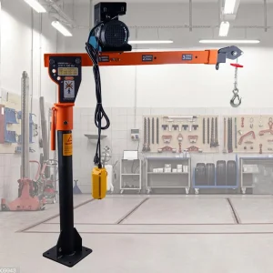 1100lb Folding Dismountable Household Hoist Truck Crane with Electric Hoist (110V) ¨C 880lb Pulling Force, Jib Cranes for Factory, Warehouse, Construction(1100LB+110V Hoist)