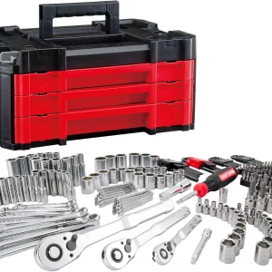 262-Piece Mechanic Tool Set, Master Socket Set with 3-Drawer VERSASTACK Tool Box, SAE/Metric Set(New 230 Piece Set)