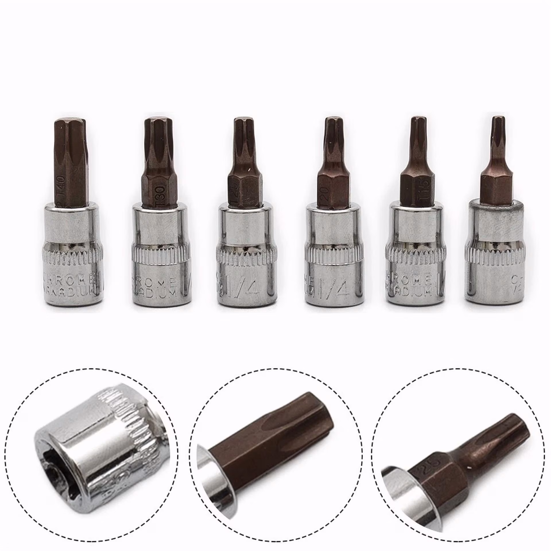 KNACK - Home Furnishing 6Pcs Bit Socket Repair Set Tools 1/4Inch Shank 6.35Mm Drive