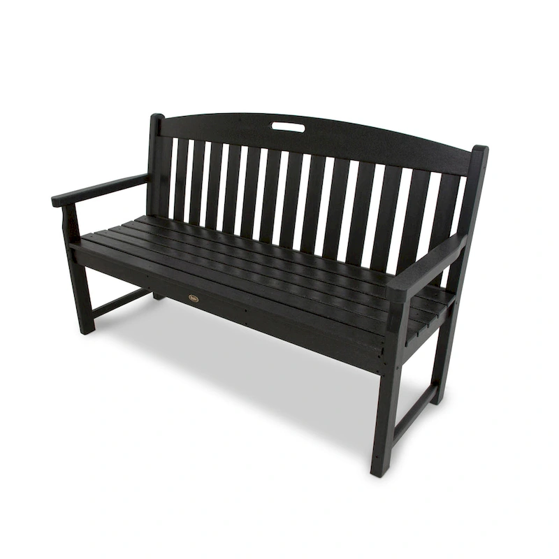 64337bf83fb4f10b2c5024b285289109a03330062d25e9d51ff8bde36831f75c POLYWOOD Trex Outdoor Furniture Yacht Club 60-inch Bench(Charcoal Black)