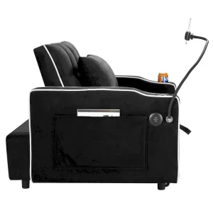 Convertible Sleeper Chair Sofa Bed Adjustable Pull Out Sleeper Chair(Black)
