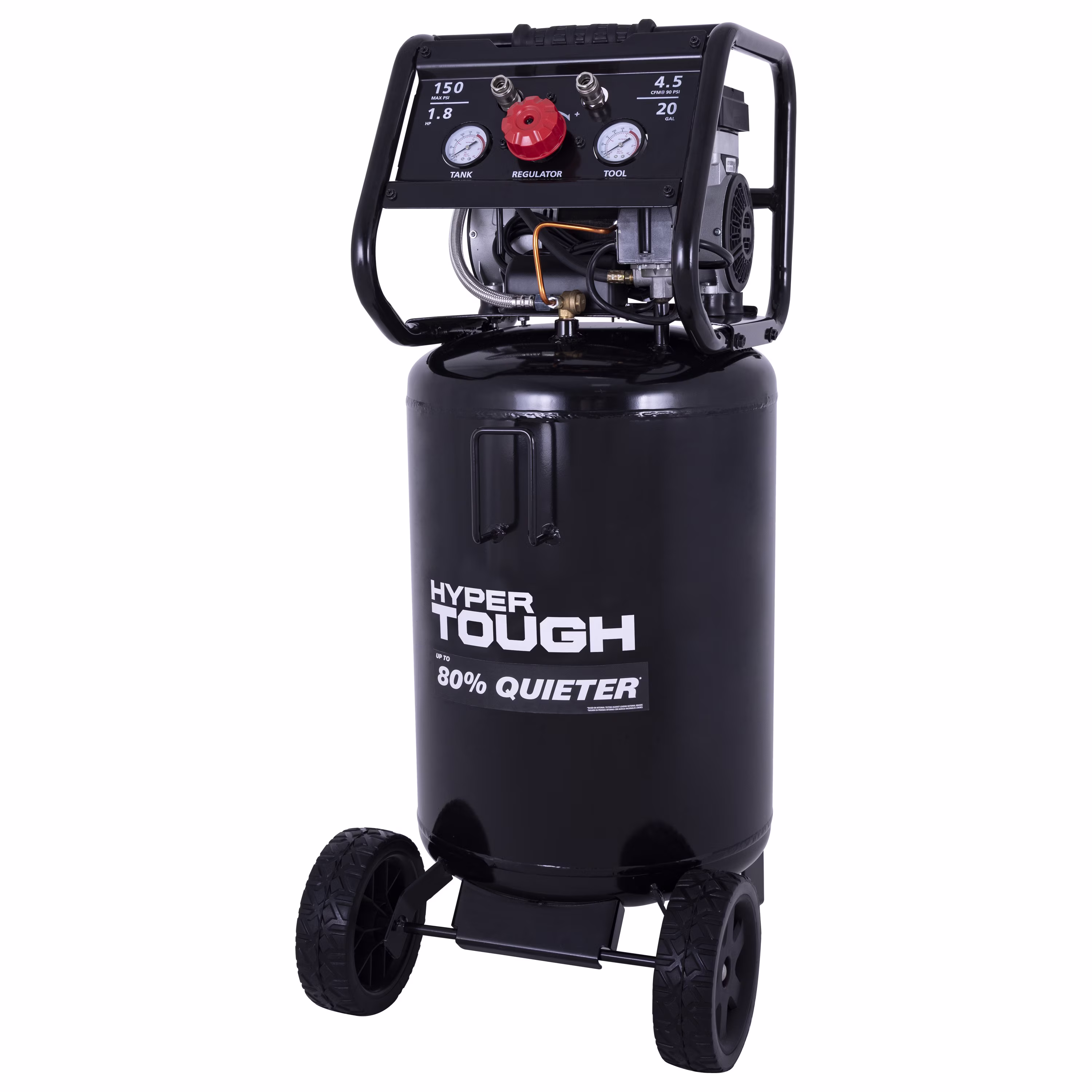 Hyper Tough 20 Gallon 1.8 HP Vertical Quiet air compressor 150psi