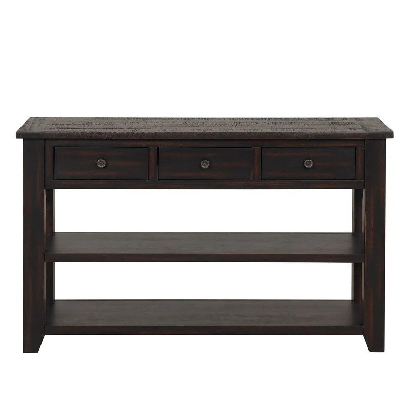 64a2b2cae962af93bceca8be0a9632ac75fc3811eb2884a35fae0781814e303d Wood Console Table with 3 Storage Drawers and 2 Shelves(Green)