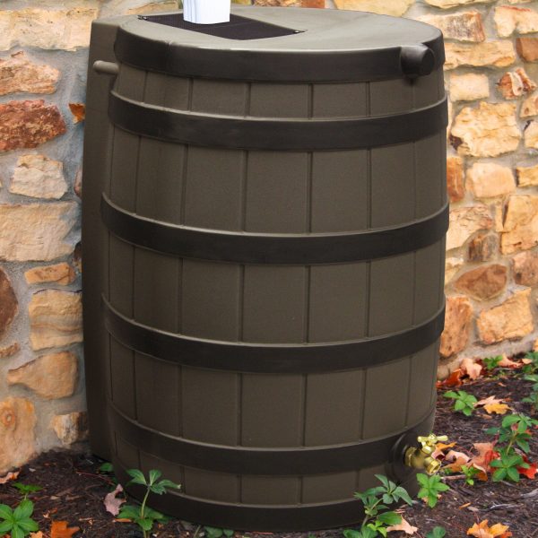 64cc69d83440ffec142d49804675374964f41ec28f829a7fff8746099d35aaed 40 Gallon Rain Barrel with Darkened Ribs Oak(Default Title/ONESIZE)