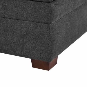 Thomasville Tisdale Fabric Sectional with Storage Ottoman(Dark Gray)