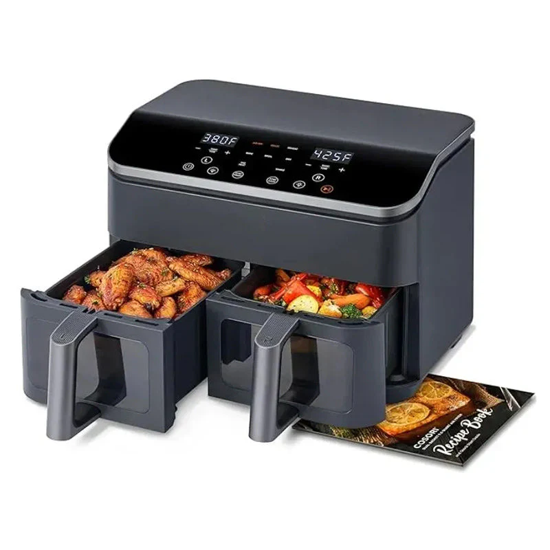 66c7ffadc747d2dff36e6ea1cca252fa53ce5a4141a3040f6aaeeecfb260fb80 9 Qt 8 in 1 Dual Air Fryer for Easy and Crispy Meals