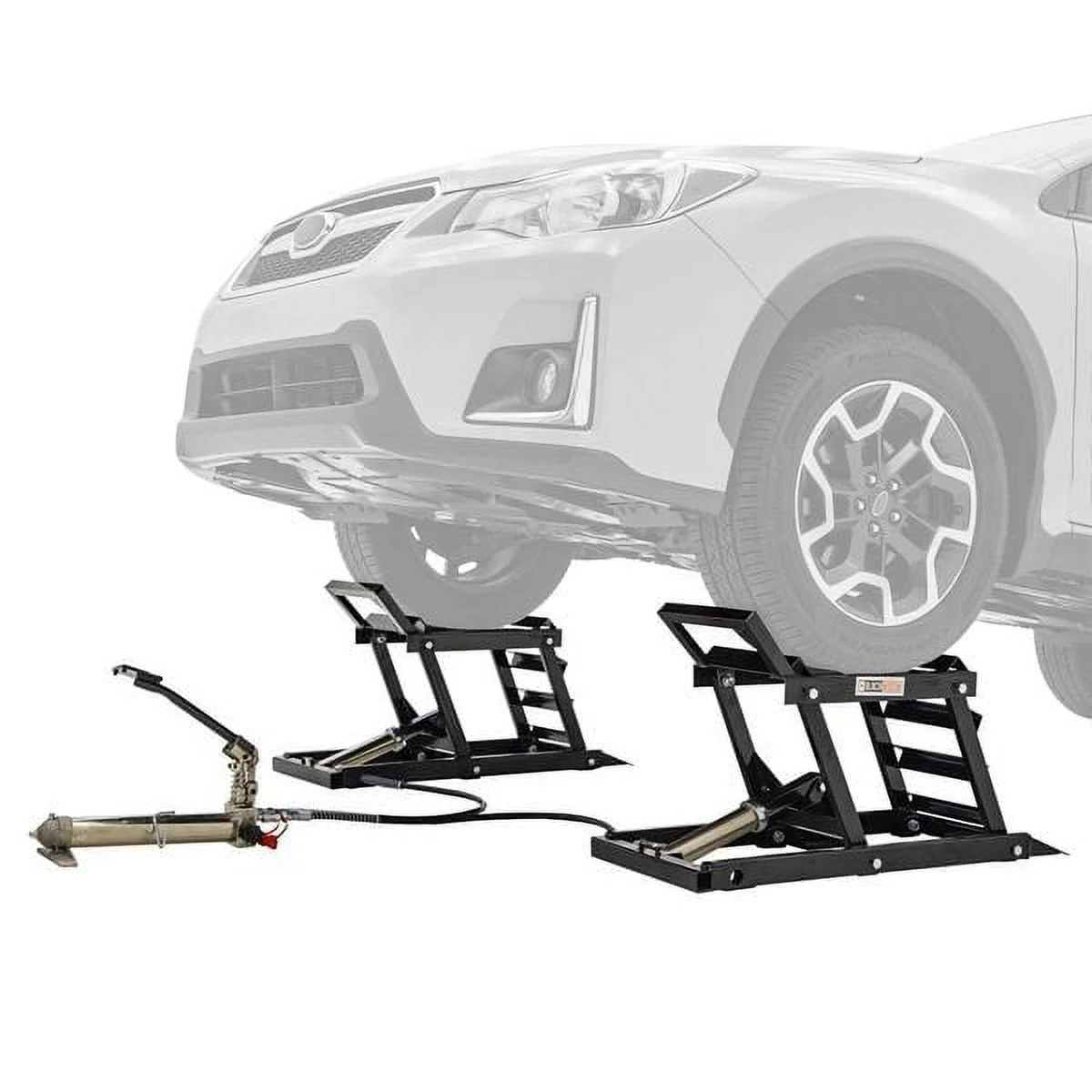 67092dad5fd6137594623882be42acd47abf7fd783f202a7d0c679b61d48f608 Black Widow Hydraulic Car Lift with Ramp - 3,000 lb. per pair Capacity