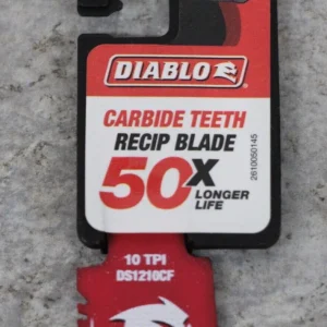 KLYNE - Diablo Ds1210Cf 12" Carbide Teeth Metal Recip Blade 10 Tpi (1/16"-5/16")