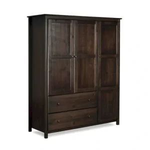 Grain Wood Furniture Shaker Wood 3-door Armoire - 60x72x22(Espresso)