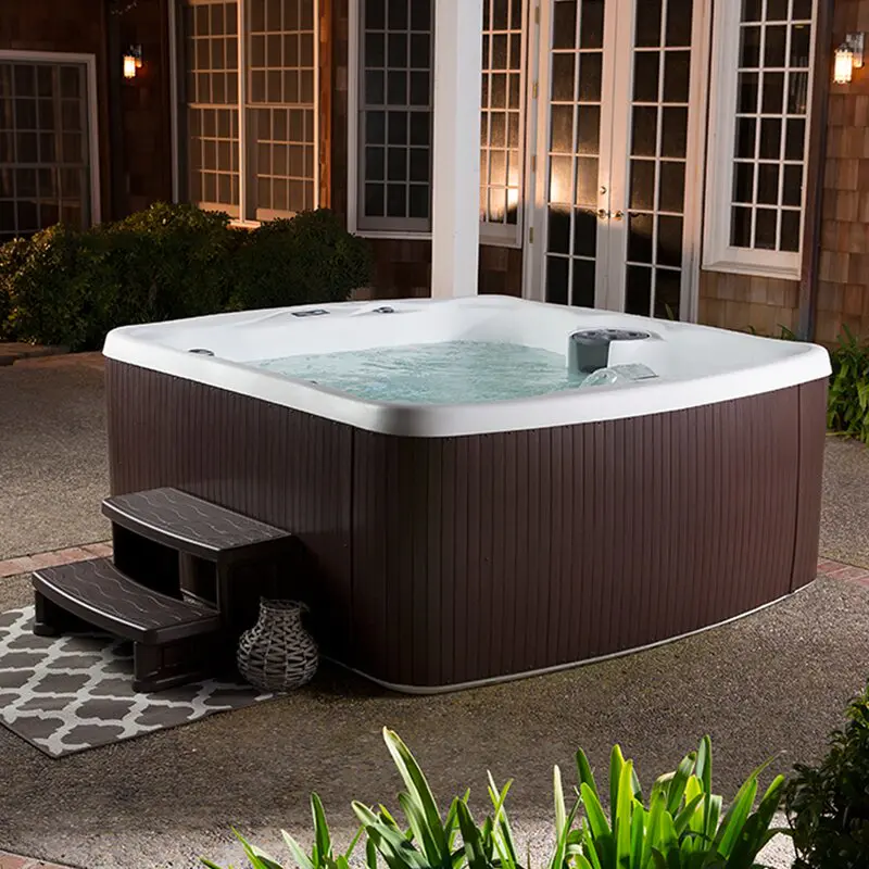 6712e2d96602607f6e72043ec4f41f1156bbea58b677d2c1dc0b4b050d8f9be5 Lifesmart Spas 5 - Person 23 - Jet Rectangular Plug And Play Hot Tub with Ozonator in Espresso