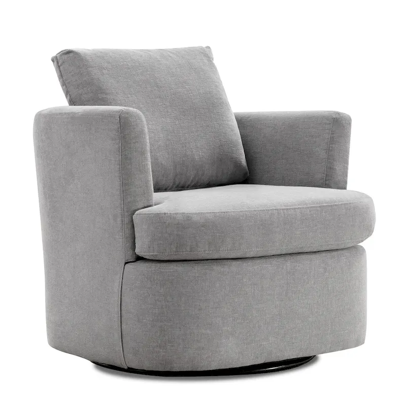 68c2b2ec6bee15402bca99144da2423412704cf3f1cf37a9d60cea33f88115bd Modern Chenille Upholstered Swivel Accent Barrel Chair Set Modern Swivel Armchair for Living Room(Beige)