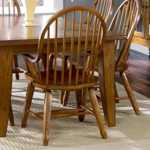 Treasures Rustic Oak Bow-back Armchair(Oak/Dining Height/SINGLE)