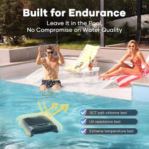 Solar Pool Skimmer with APP Support, 24/7 Cleaning, Dual Charging Modes, Smart Obstacle Avoidance, Ideal for All Swimming Pool Types(Blue)