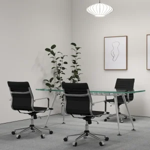 LUXMOD Ribbed Home Office Computer Chair Desk Chair(Goldwhite)