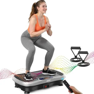 AXV Vibration Plate Fitness Platform Trainer Suitable for men and women to lose weight(SLIM-BLACK)